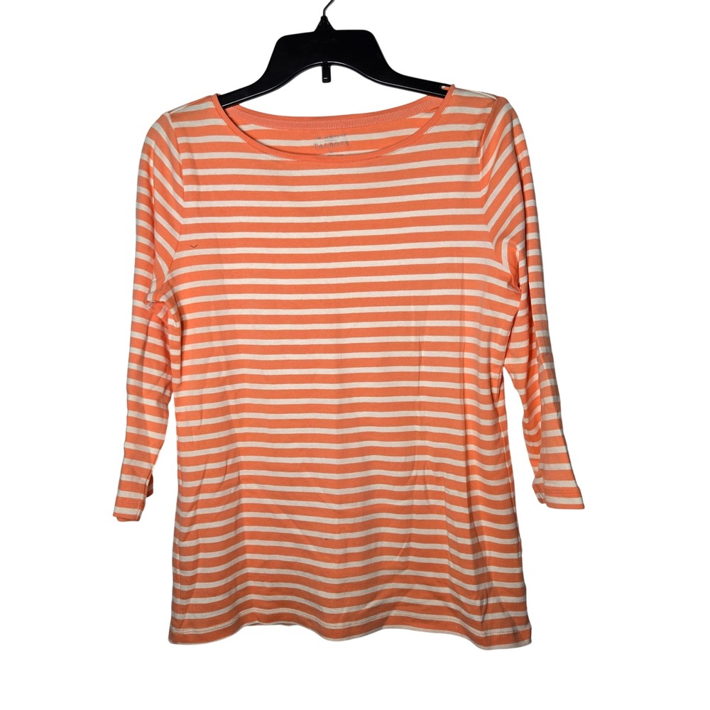 Talbots Stripe The Talbots‎ Tee Boat Neck Top Size Medium